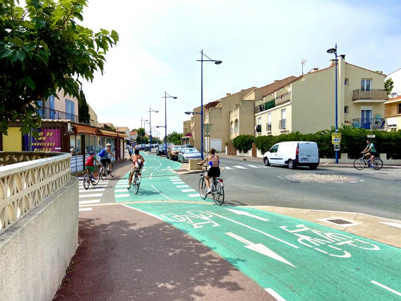 Piste cyclable à Narbonne Plage